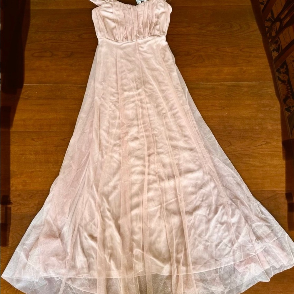 Strapless Blush Pink Tulle Gown